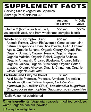 Whole Food Vitamin C 500mg